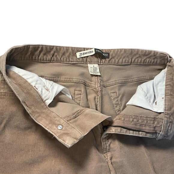 St. John's Bay Stretch BootCut Corduroy Pants Women's Size 8 Tan Cotton Blend - Picture 7 of 9